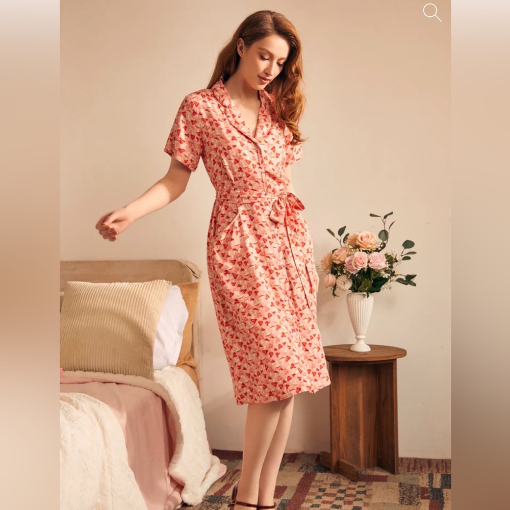 MODCLOTH Mushroom Toadstool Print Campignon Everyday Cottage Dress Morel NWT 1X